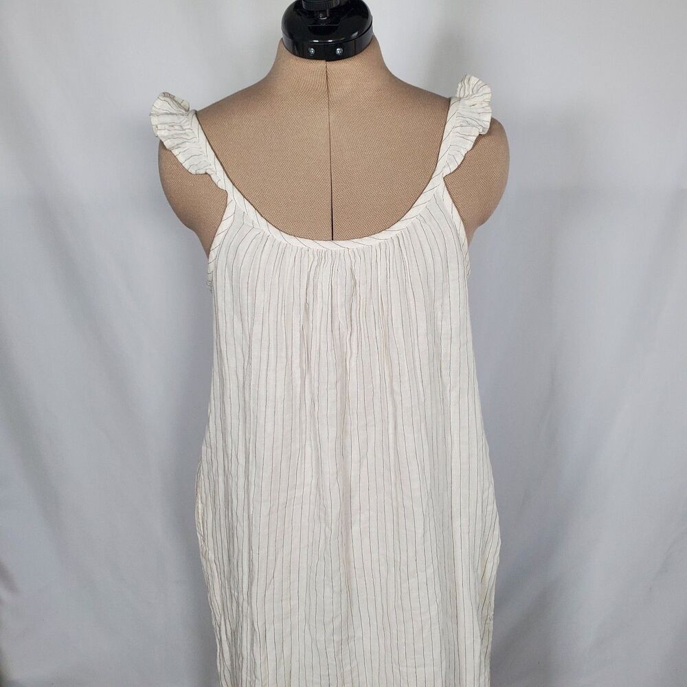 NWT Soma Women’s Dress Size XS White Black 100% Cotton Maxi Flowy Swim Cover-Up - Picture 4 of 12